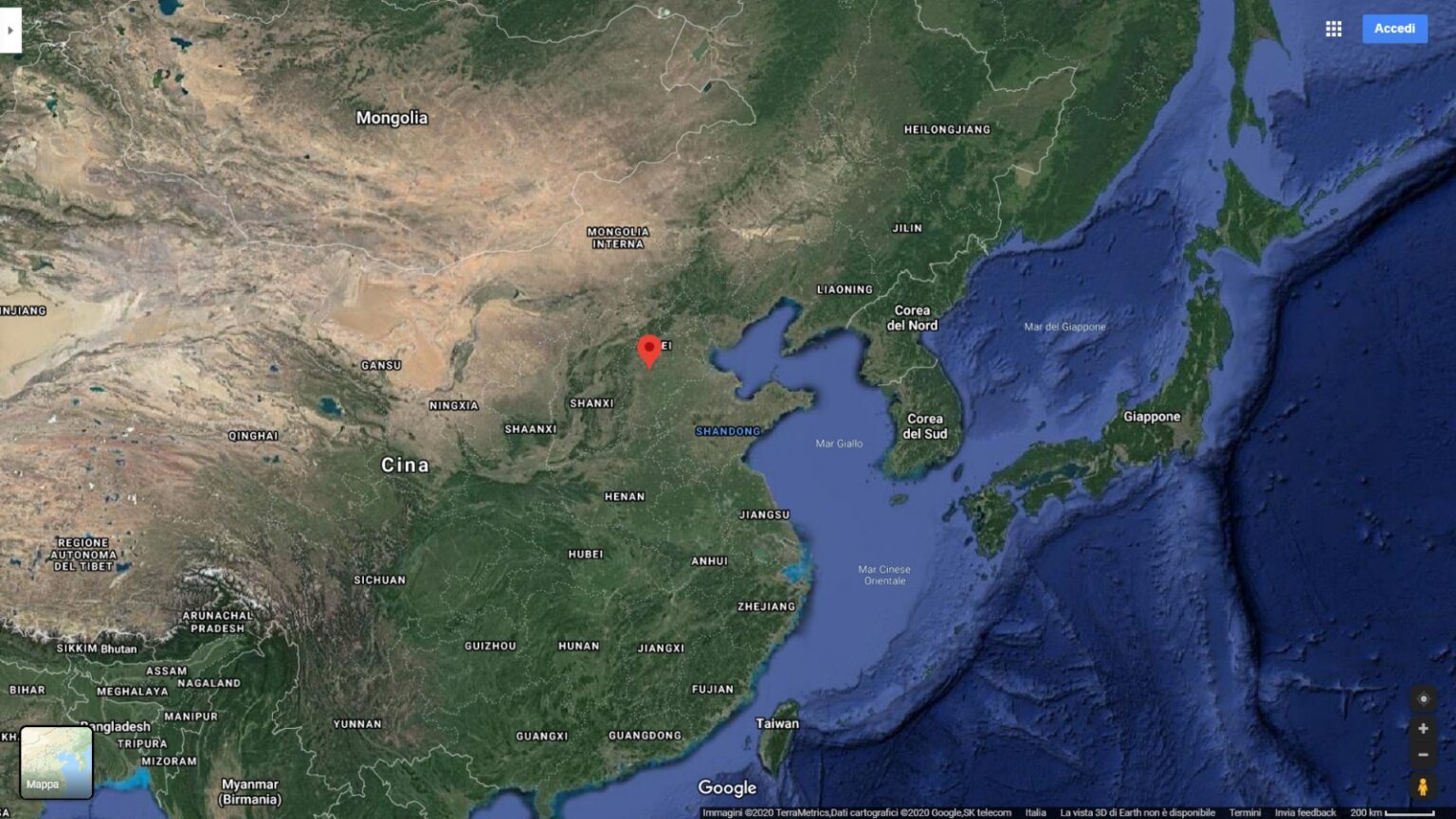 Карта Китая со спутника